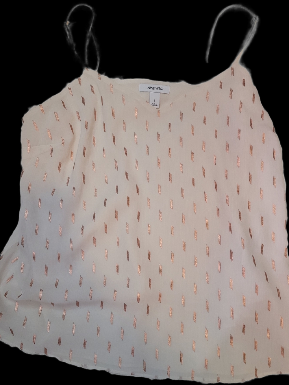 Nine West Cream Camisole with Rose Gold Metallic Accents
